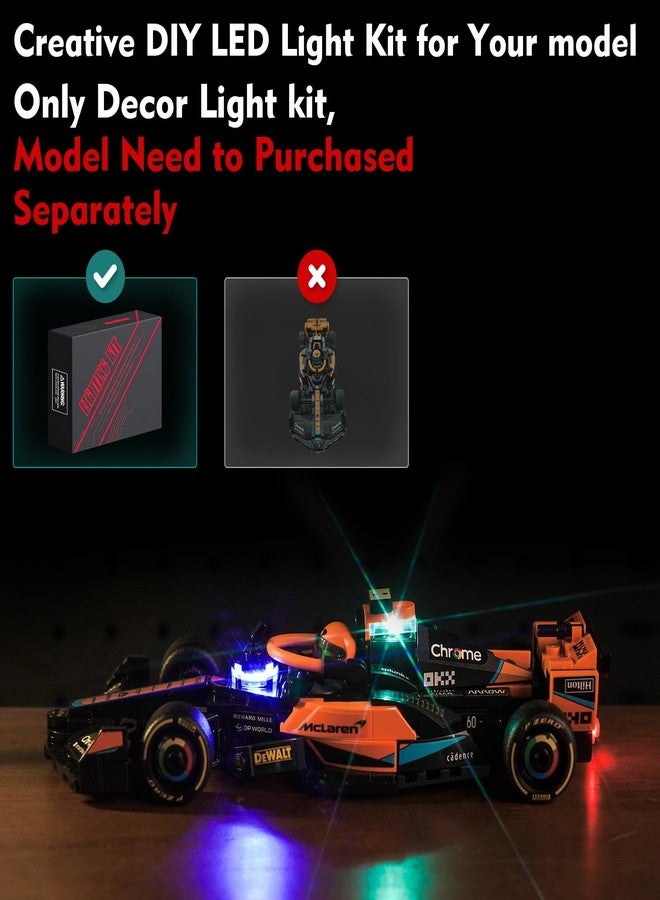 VONADO LED Light Kit Compatible with Lego 2023 McLaren Formula 1 Race Car 76919 (No Models Only Light) Creative Lighting Set Accessories Compatible with Lego McLaren Formula 2023 76919 Building Set - Image 2